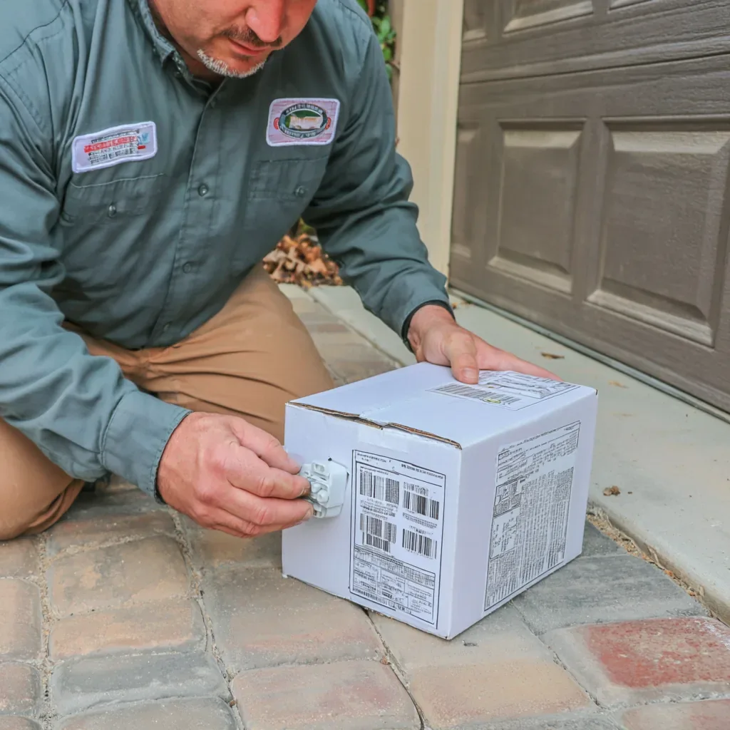 A garage door and its springs in Leawood being checked over